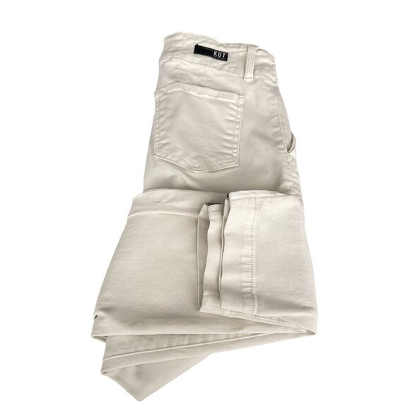 Kut From The Kloth Reese Ankle Zip Straight Leg Stretch White Pants Women Size 0 - Picture 4 of 14